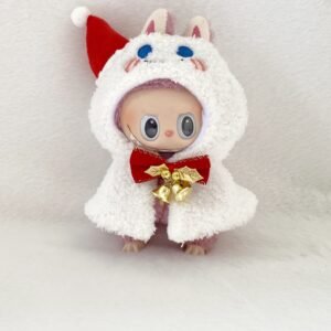Labubu Christmas Clothes,Labubu Christmas outfits,Clothes for Labubu Christmas Outfit,17cm Doll Christmas Clothes, Clothes for Dolls Outfit, Accessories for 17cm Dolls Clothes - Snowman Cape